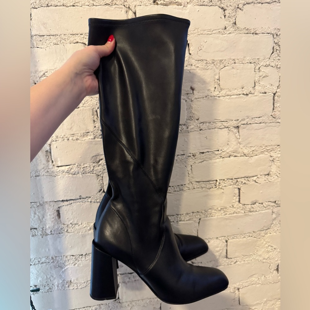 Franco Sarto knee-high boots with stretchy calf